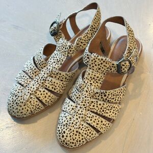 Jeffrey Campbell Calfhair Angora Women's Leopard Print Sandals Size 8